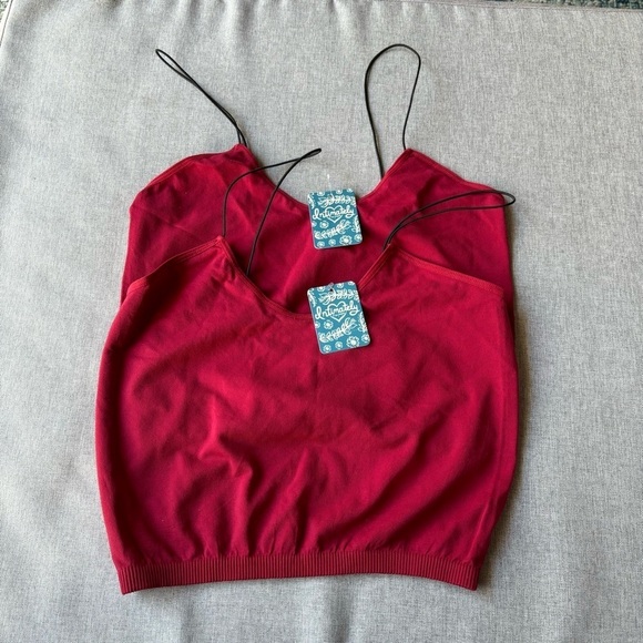 2 Pcs Free People Brami Skinny Strap Top, Color: Wine Size: M/L - Picture 2 of 7